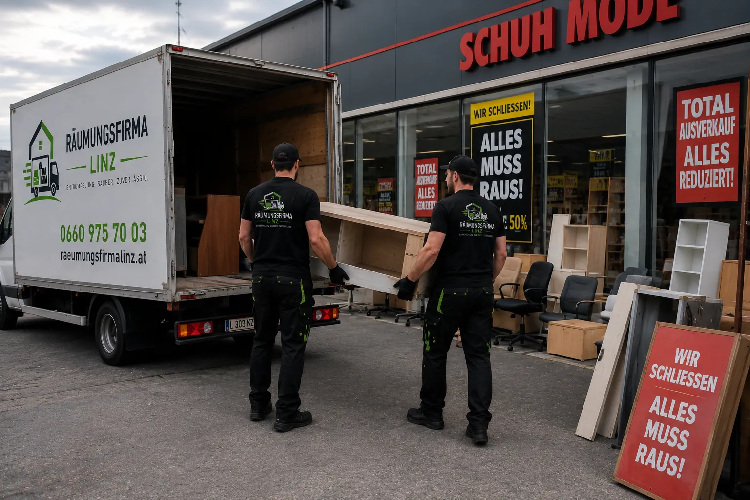 Geschäftsauflösung in Linz – Räumung eines Einzelhandelsgeschäfts